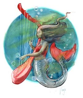Red Harp Mermaid